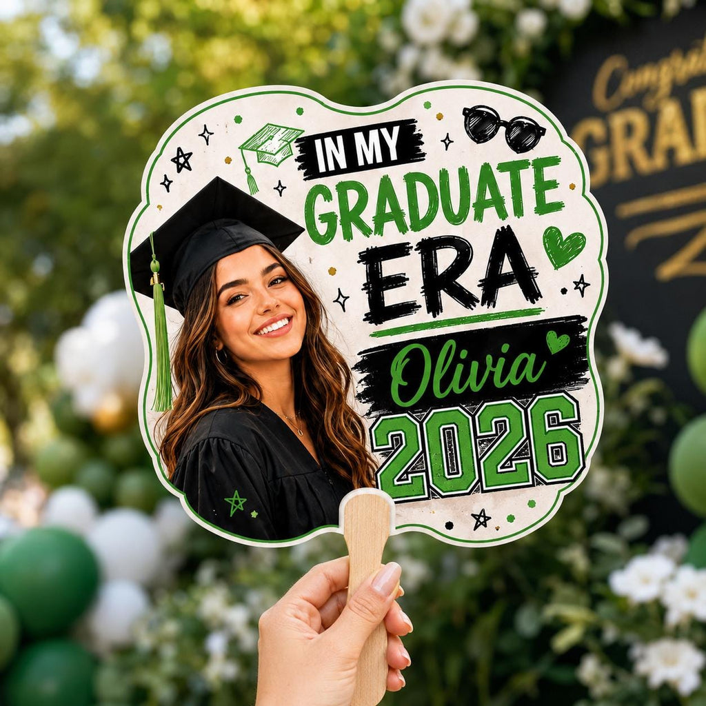Custom Graduation Photo Hand Fan, Class of 2026 Grad Party Prop - product image 4