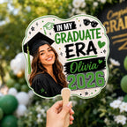 Custom Graduation Photo Hand Fan, Class of 2026 Grad Party Prop – product photo 4