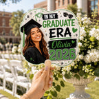 Custom Graduation Photo Hand Fan, Class of 2026 Grad Party Prop – product photo 8