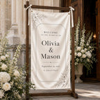 Personalized Satin Wedding Welcome Banner, Custom Ceremony Signage – product photo 5