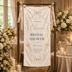 Personalized Satin Bridal Shower Welcome Banner, Custom Event Decor Sign – product photo 2