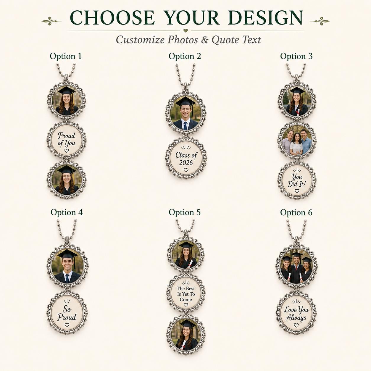 Graduation Photo Charm, Personalized Class of 2026 Keepsake, Custom Proud Graduate Gift - product image 3