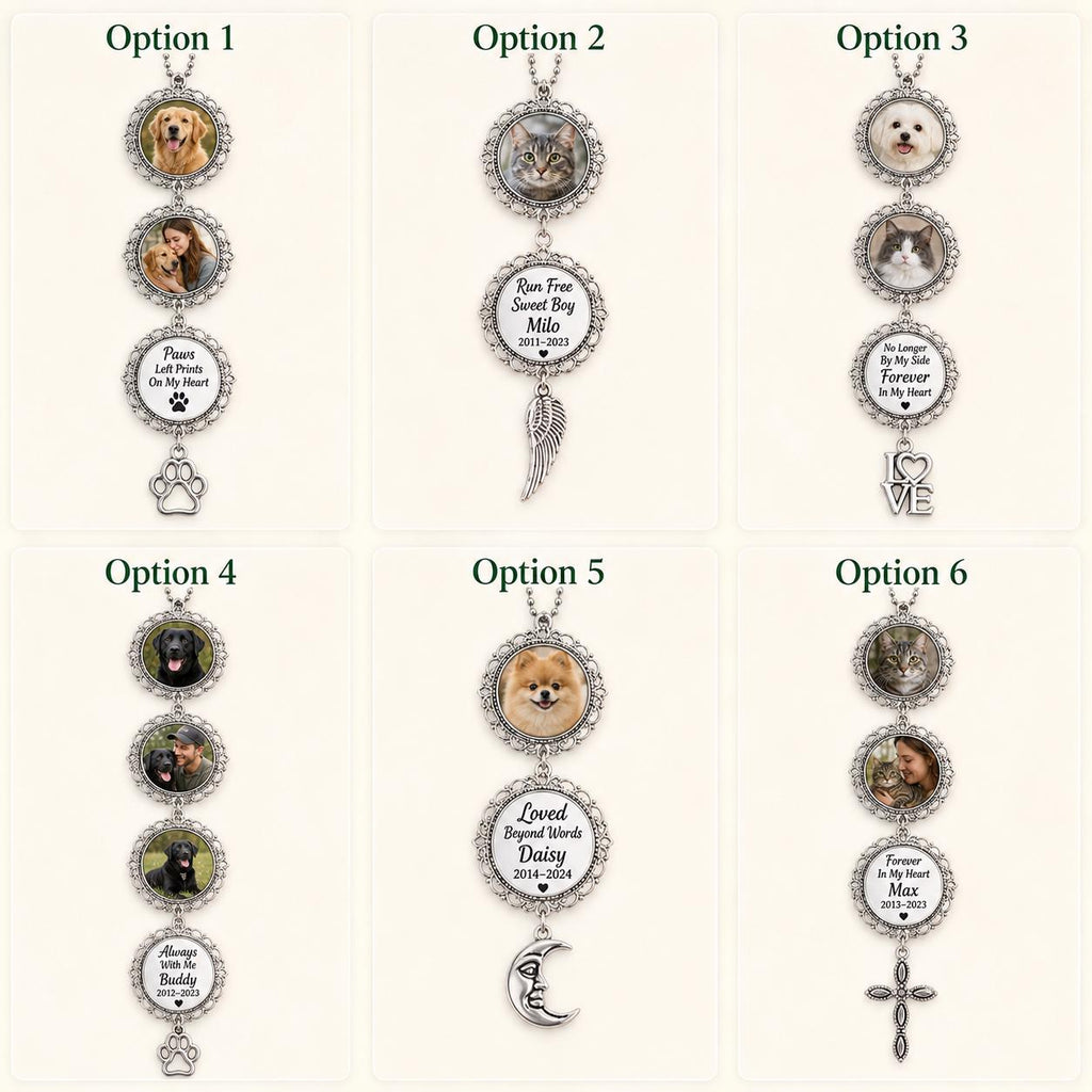 Personalized Pet Memorial Photo Charm, Custom Keepsake Gift, Paw Print Remembrance - product image 2