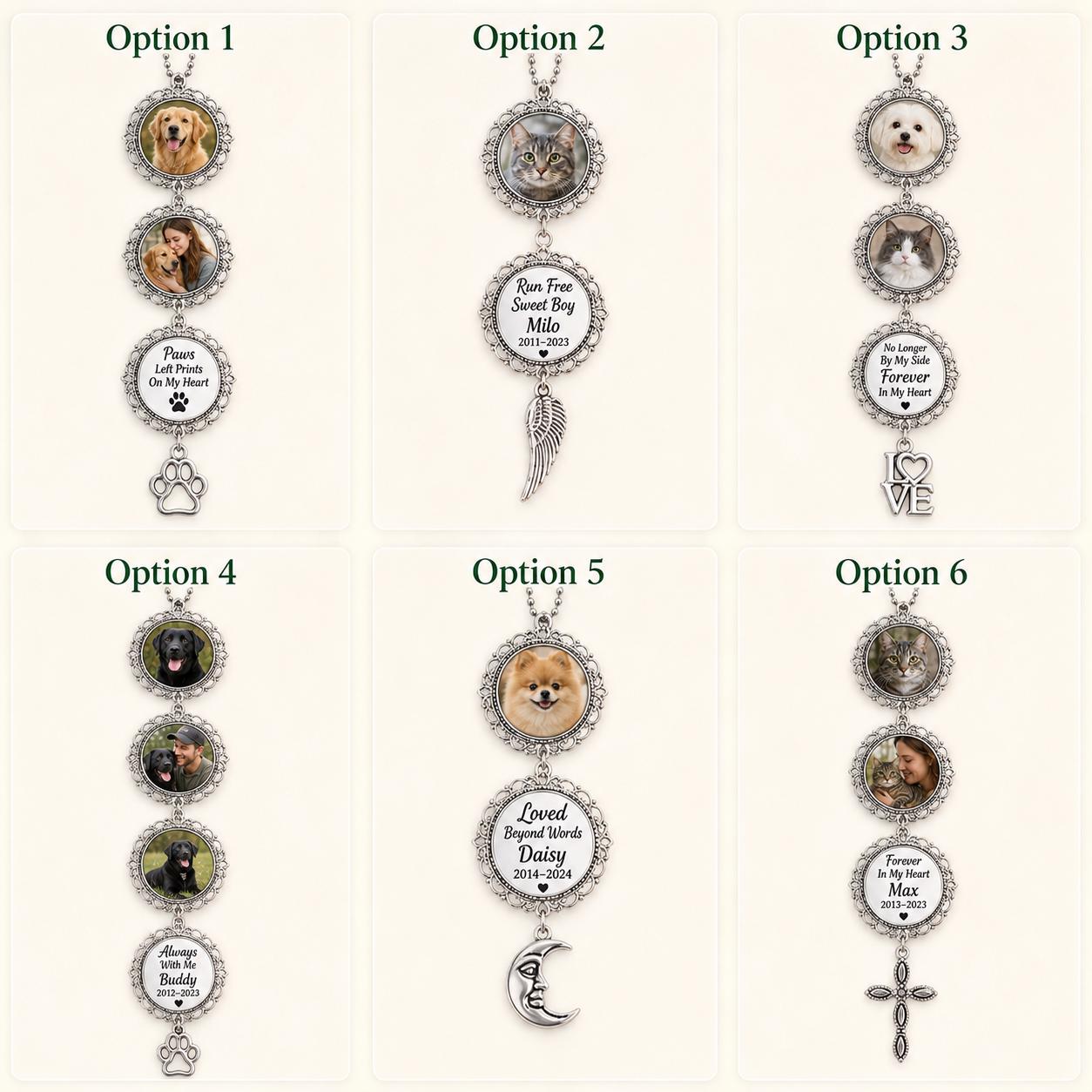 Personalized Pet Memorial Photo Charm, Custom Keepsake Gift, Paw Print Remembrance - product image 2