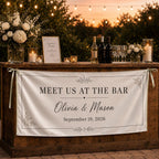Custom Satin Wedding Bar Banner – product photo 6