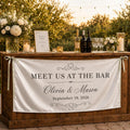 Custom Satin Wedding Bar Banner, Personalized Reception Sign - product image 1
