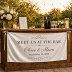 Custom Satin Wedding Bar Banner – main product view