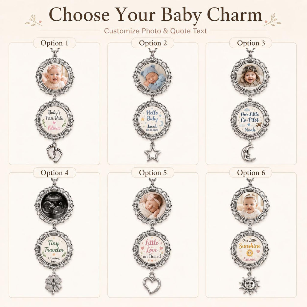 Personalized Baby Photo Car Charm, Custom New Baby Keepsake, Shower Gift - product image 3