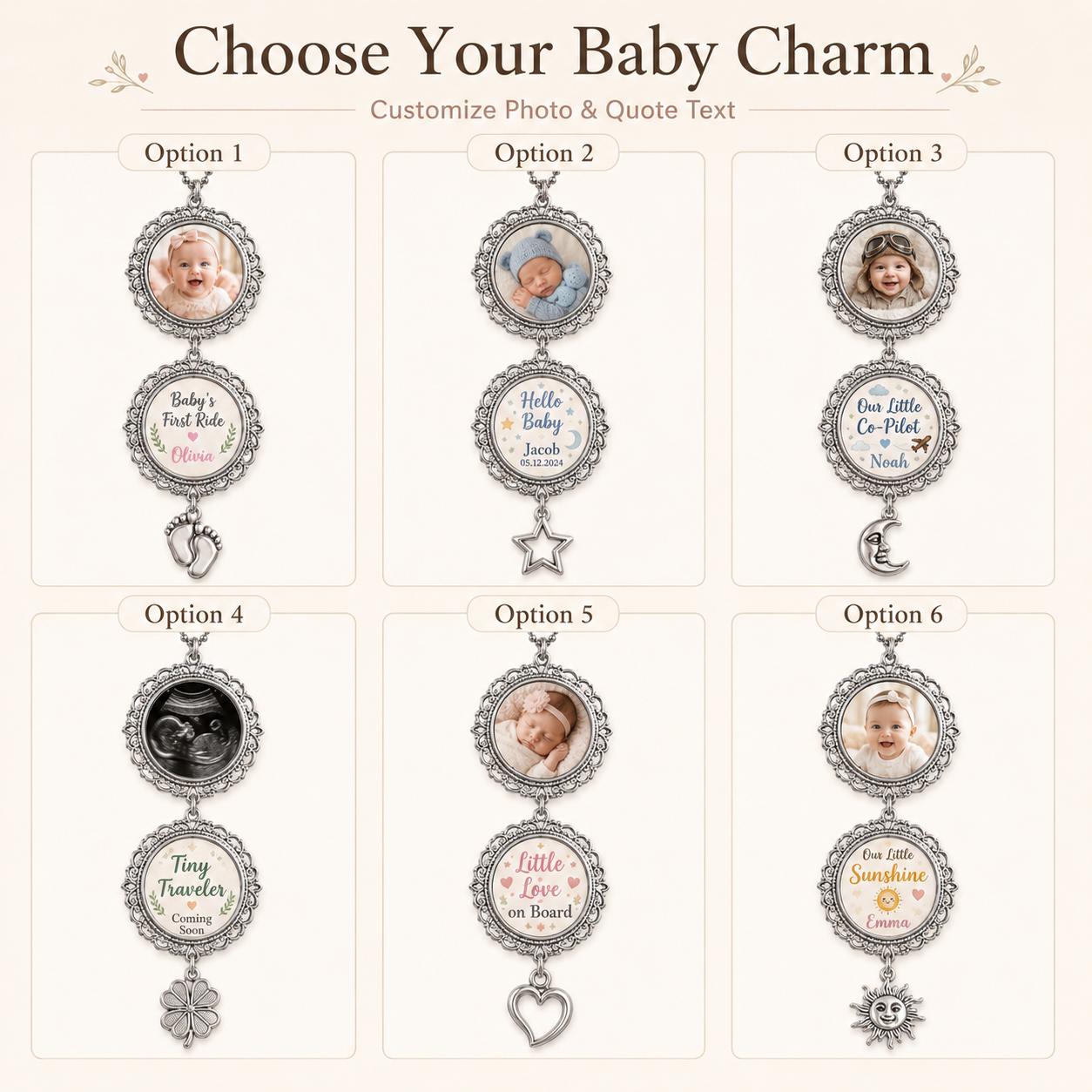 Personalized Baby Photo Car Charm, Custom New Baby Keepsake, Shower Gift - product image 3