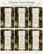 Custom Satin Engagement Party Welcome Banner – product photo 3