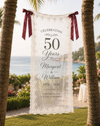 Anniversary Lace Banner, Personalized Sheer Anniversary Sign – product photo 6
