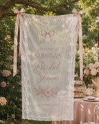 Bridal Shower Lace Banner, Personalized Sheer Welcome Sign – product photo 7