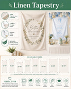 Personalized Birth Flower Linen Tapestry – product photo 3