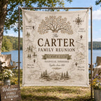 Personalized Family Reunion Heritage Map Linen Tapestry – product photo 6