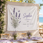 Personalized Birth Flower Linen Tapestry – main product view