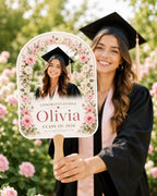 Floral Graduation Photo Fan, Custom Class of 2026 Keepsake, Personalized Flower Graduate – product photo 6