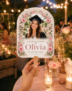 Floral Graduation Photo Fan, Custom Class of 2026 Keepsake, Personalized Flower Graduate – product photo 5