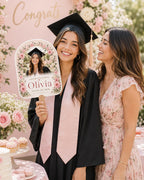 Floral Graduation Photo Fan, Custom Class of 2026 Keepsake, Personalized Flower Graduate – product photo 2