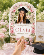 Floral Graduation Photo Fan, Custom Class of 2026 Keepsake, Personalized Flower Graduate – product photo 10