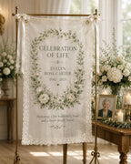 Memorial Lace Banner, Personalized Celebration of Life Sign, Custom Photo Remembrance Banner – product photo 5