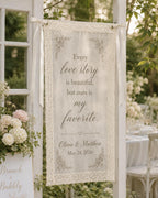 Wedding Vows Lace Banner, Personalized Sheer Ceremony Sign – product photo 7