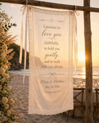 Wedding Vows Lace Banner, Personalized Sheer Ceremony Sign – product photo 9
