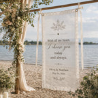 Wedding Vow Lace Banner, Personalized Sheer Ceremony Sign – product photo 5