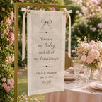 Wedding Vow Lace Banner, Personalized Sheer Ceremony Sign – product photo 8
