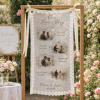 Love Story Lace Banner, Personalized Wedding Timeline Sign – product photo 8