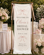Personalized Satin Bridal Shower Welcome Banner, Custom Event Decor – product photo 7