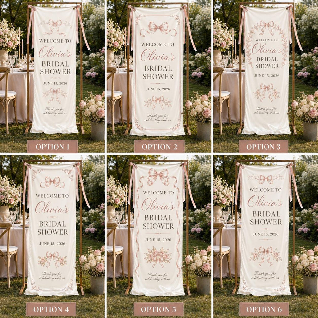 Personalized Satin Bridal Shower Welcome Banner, Custom Event Decor - product image 4