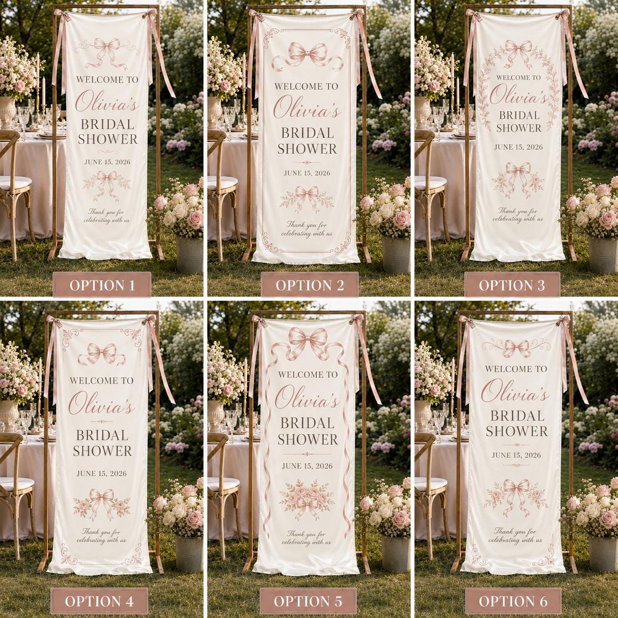 Personalized Satin Bridal Shower Welcome Banner, Custom Event Decor - product image 4