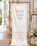 Satin Welcome Baby Shower Banner – product photo 6
