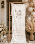 Satin Welcome Baby Shower Banner – main product view