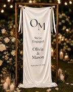 Minimal Engagement Banner, Personalized Fabric Welcome Sign – product photo 8