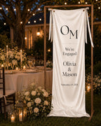 Minimal Engagement Banner, Personalized Fabric Welcome Sign – product photo 6