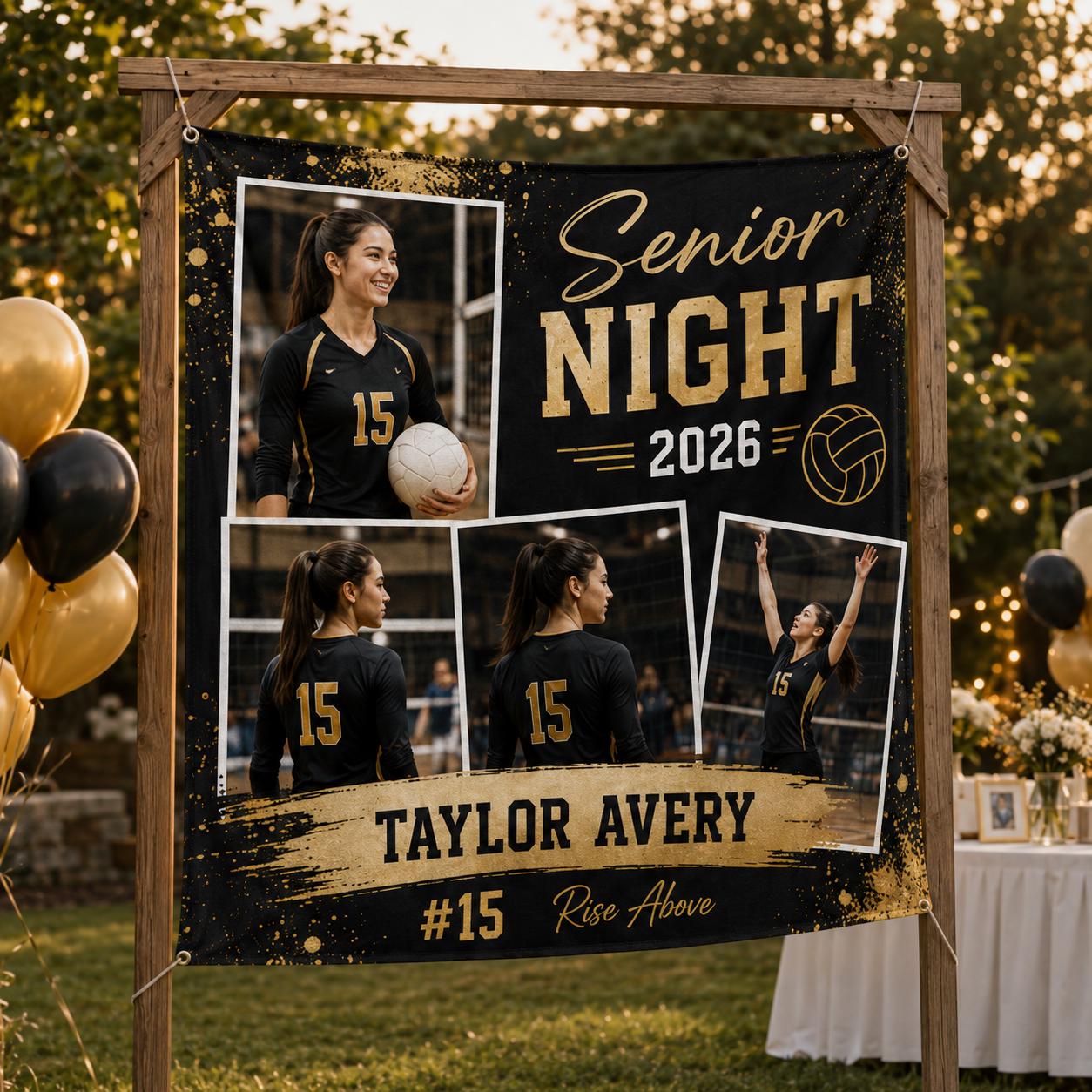 Senior Night Sports Linen Tapestry, Personalized Athlete Photo Collage Backdrop, Custom Graduation Sports - product image 9