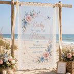 Baby in Bloom Lace Banner, Personalized Floral Baby Shower Sign – product photo 9