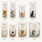 Pet Memorial Linen Tapestry, Personalized Dog Cat Memorial Garden Backdrop – product photo 4