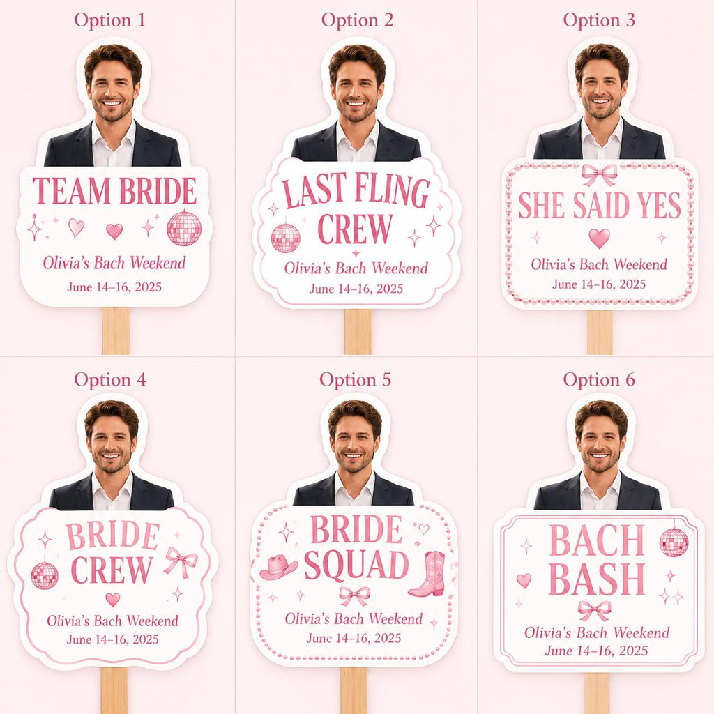 Bachelorette Face Fan, Custom Groom Photo Fan, Team Bride Party Favor - product image 4