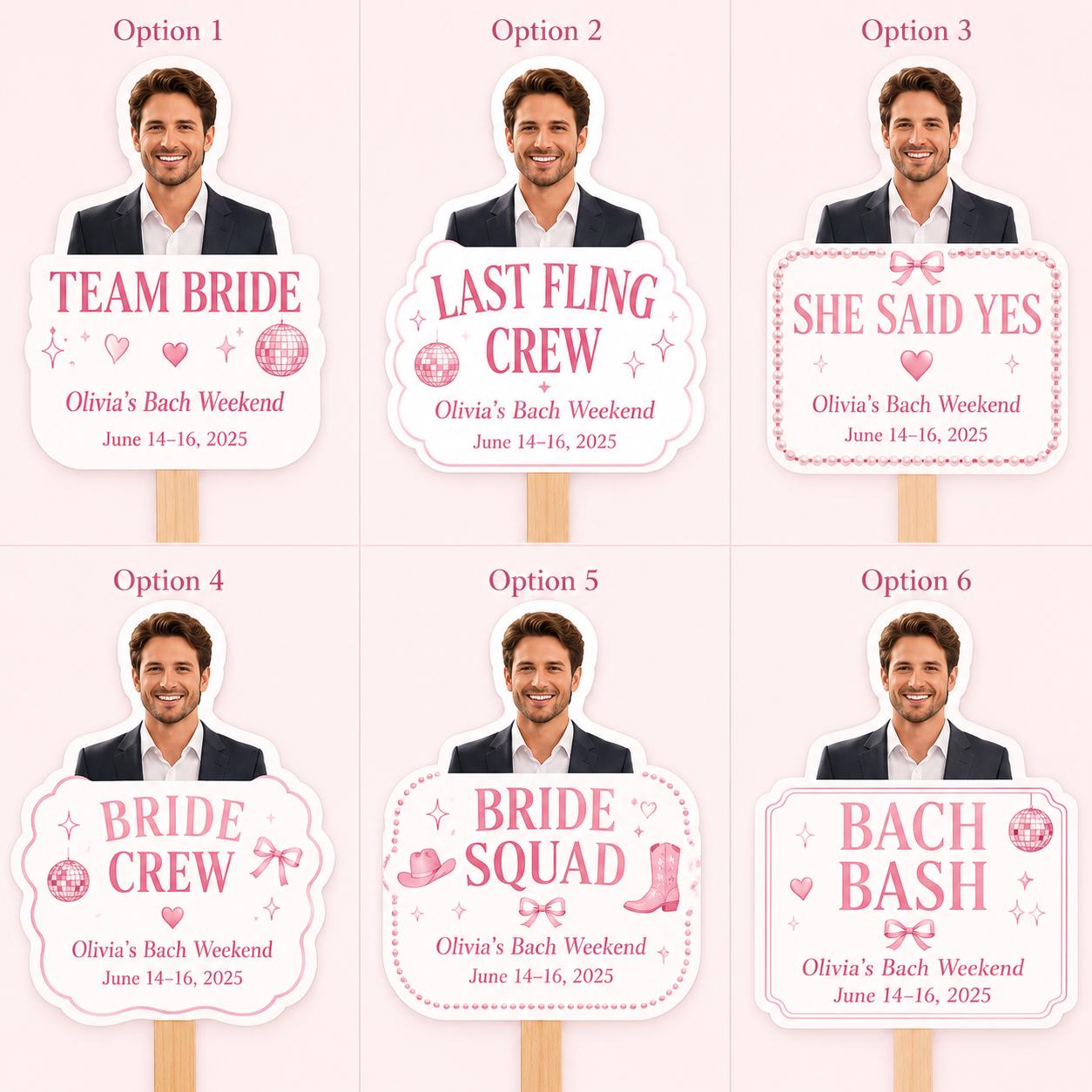 Bachelorette Face Fan, Custom Groom Photo Fan, Team Bride Party Favor - product image 4