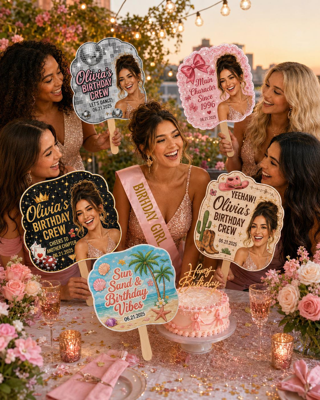 Custom Photo Birthday Hand Fan, Personalized Party Prop Favor - product image 5