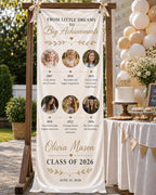 Graduation Timeline Banner, Custom Photo Fabric Sign – main product view