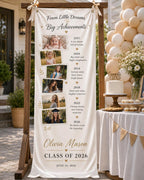 Graduation Timeline Banner, Custom Photo Fabric Sign – product photo 8