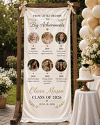 Graduation Timeline Banner, Custom Photo Fabric Sign – product photo 6