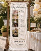 Graduation Timeline Banner, Custom Photo Fabric Sign – product photo 7
