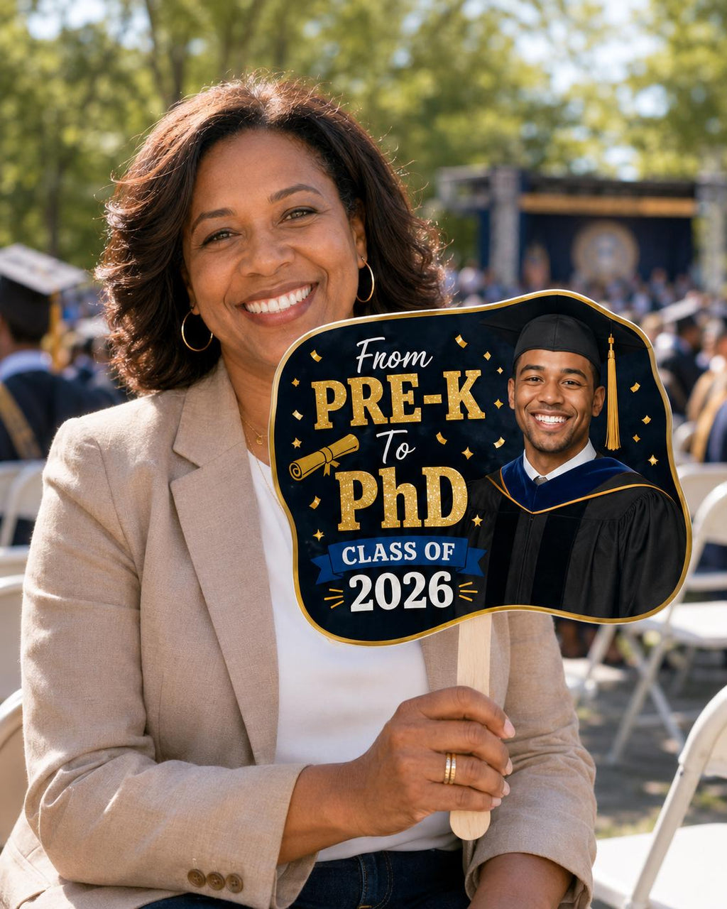 Custom Graduation Photo Hand Fan, Class of 2026 Keepsake Prop - product image 10