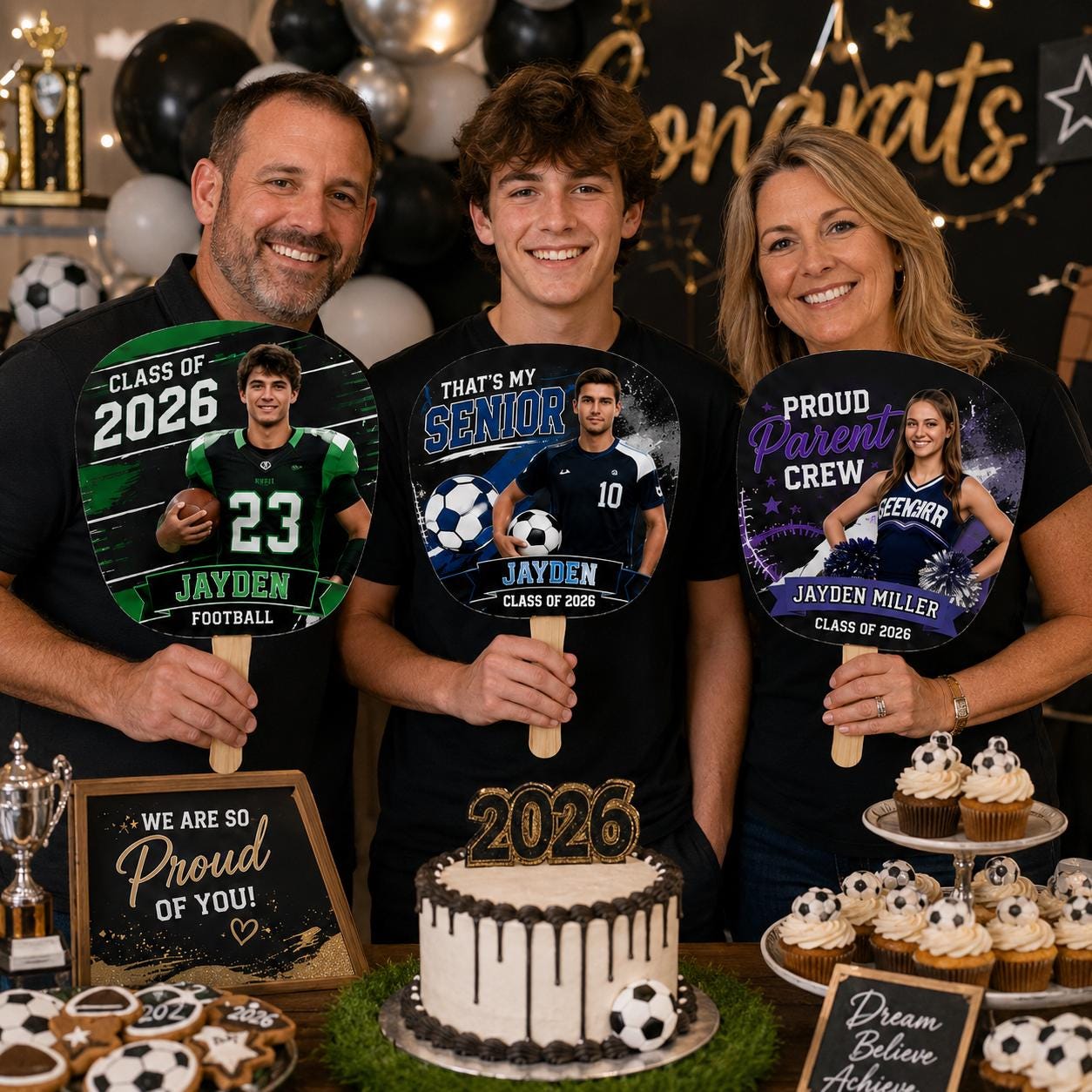 Custom Senior Night Football Fan, Personalized Athlete Photo Prop (Class of 2026) - product image 2