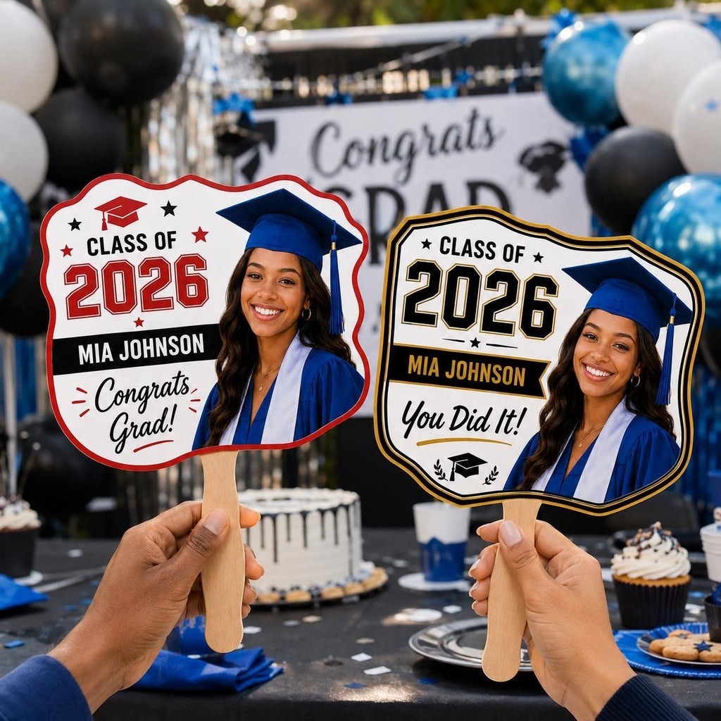 Custom Graduation Photo Fan, Class of 2026 Personalized Grad Prop - product image 4