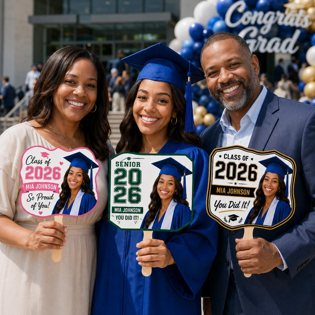 Custom Graduation Photo Fan, Class of 2026 Personalized Grad Prop - product image 6